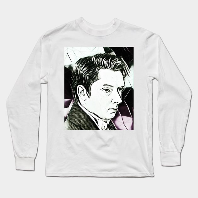 William Hazlitt Black And White Portrait | William Hazlitt Artwork 3 Long Sleeve T-Shirt by JustLit